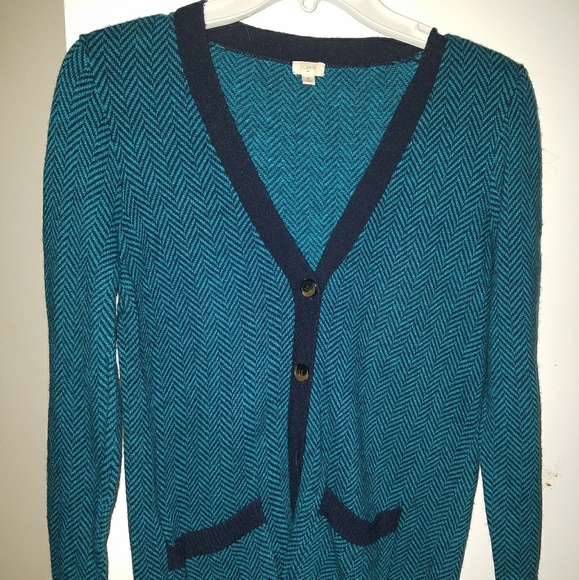 Sz Small J. Crew "Jackie" Herringbone Cardigan - Picture 2 of 5